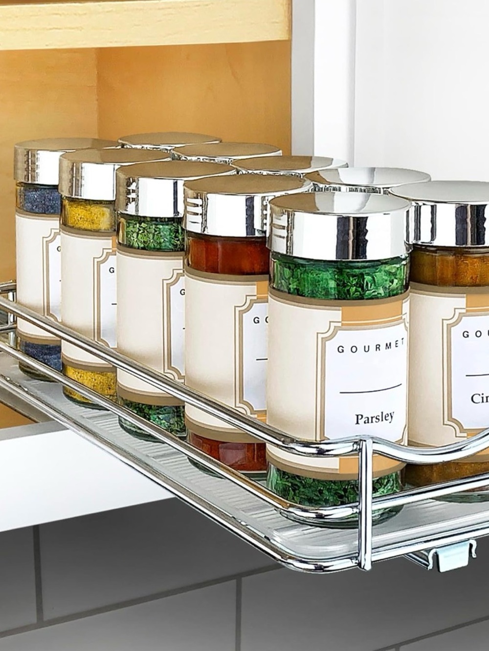 LYNK Professional Pull Out Spice Rack Cabinet Organizer Open Box New